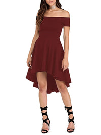 Robe longue asymétrique à épaules dénudées pour femmes