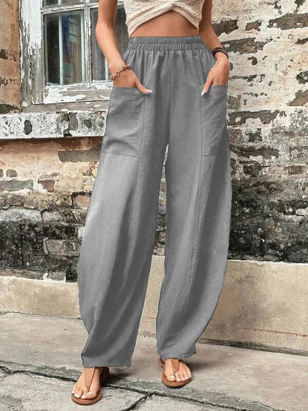 Pantalon élégant à taille haute pour femme - Coupe ample pour un look élégant