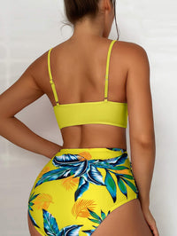 Ensemble Bikini pour Femmes avec Top Wrap Ajustable et Braguette Haute à Effet Froncé