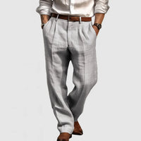 Pantalon de loisir élégant pour homme en coton et lin confortables - Adriano