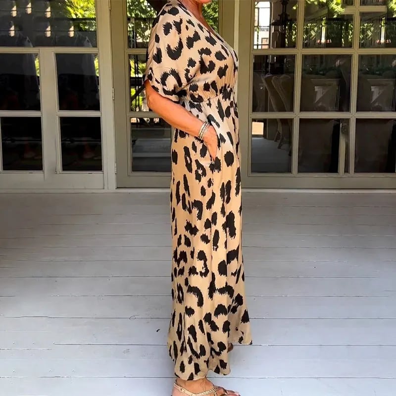 Robe longue élégante à imprimé léopard - Esmee