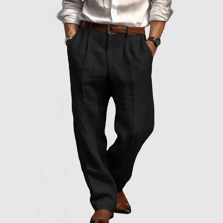 Pantalon de loisir élégant pour homme en coton et lin confortables - Adriano