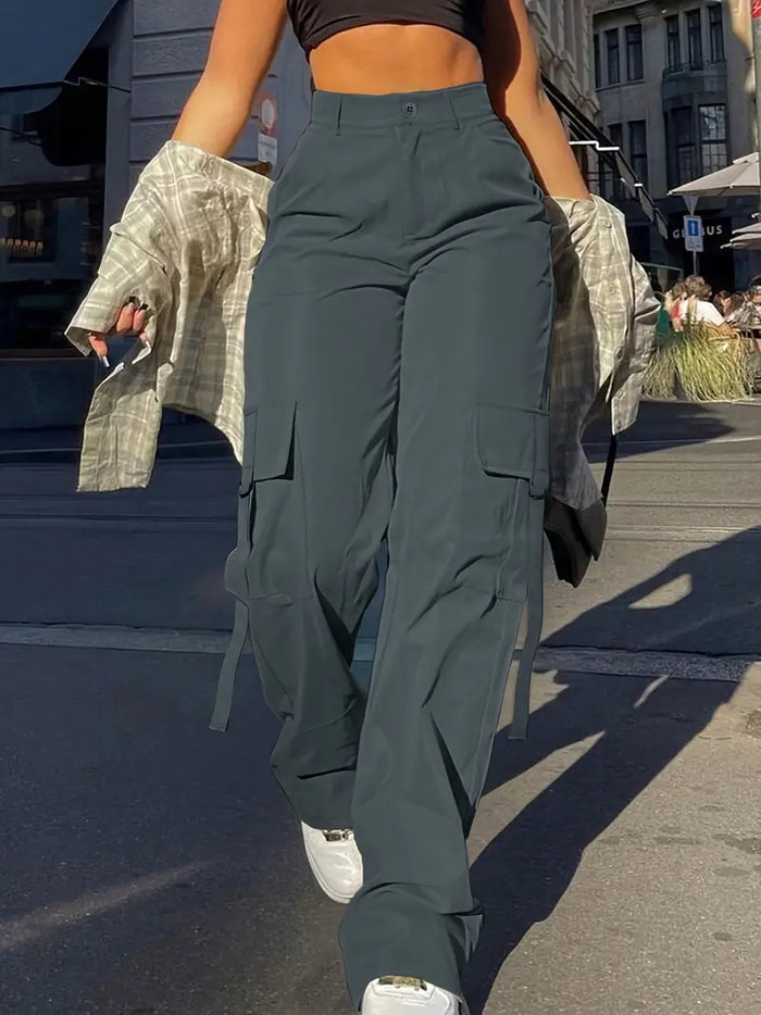 Pantalon cargo à taille haute pour femme pour un look polyvalent et décontracté
