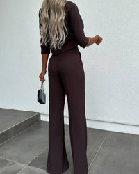 Ensemble élégant de 2 pièces pour femmes, composé d'un top et d'un pantalon, pour une tenue de bureau parfaite pour les femmes modernes
