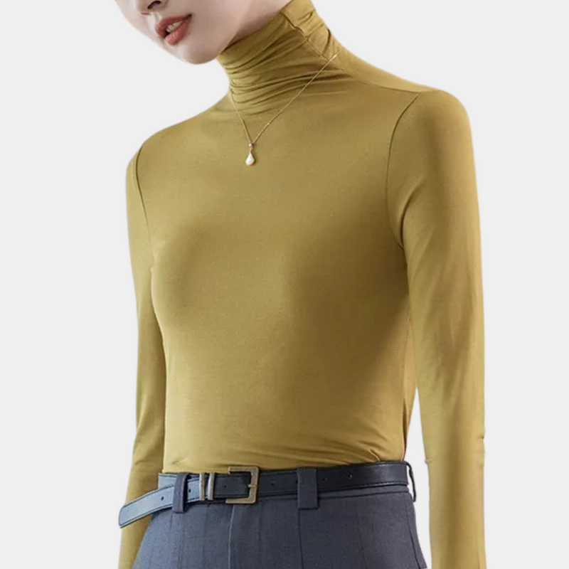 Elégant top à col montant pour femmes - Col roulé tendance et élégant