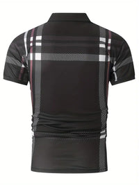 Polo à carreaux stylisé pour hommes - Slim Fit Short Sleeve Casual Classic