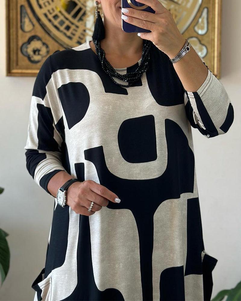 Robe Longue pour Femmes à la Mode avec Imprimé Tendance