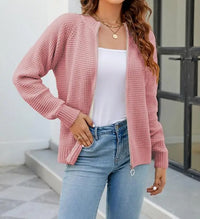 Cardigan zippé à manches longues pour femmes, décontracté et élégant - Kate
