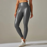 Pantalon en cuir élégant pour femme - pantalon tendance à taille haute pour un look parfait