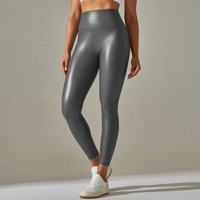 Pantalon en cuir élégant pour femme - pantalon tendance à taille haute pour un look parfait