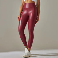 Pantalon en cuir élégant pour femme - pantalon tendance à taille haute pour un look parfait