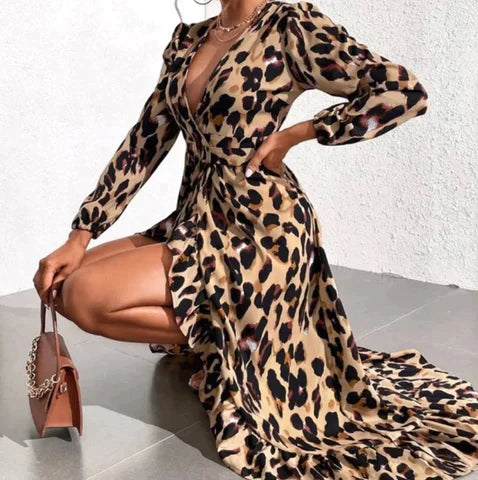 Robe élégante à col en V Sandra pour un look stylé