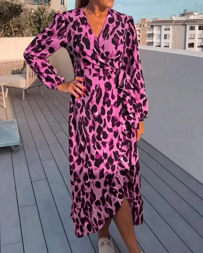 Robe élégante à col en V Sandra pour un look stylé