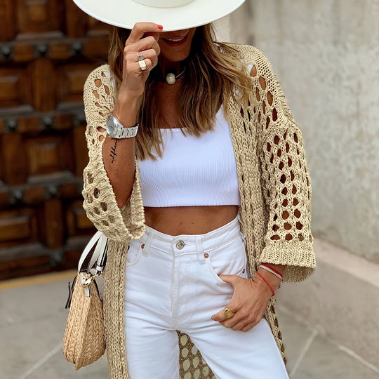 Elegant Crochet Ladies Cardigan - Talia pour un look élégant