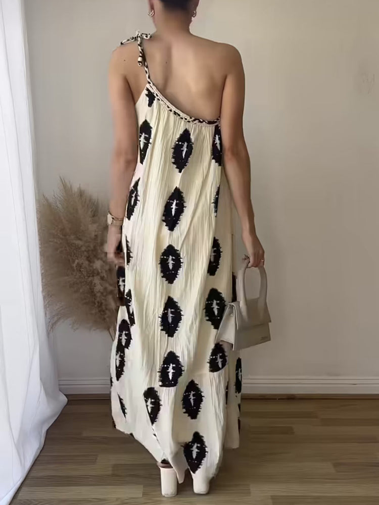 Élégante robe midi asymétrique de Meier pour une soirée tranquille
