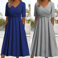 Élégante robe croisée à manches courtes - Pien