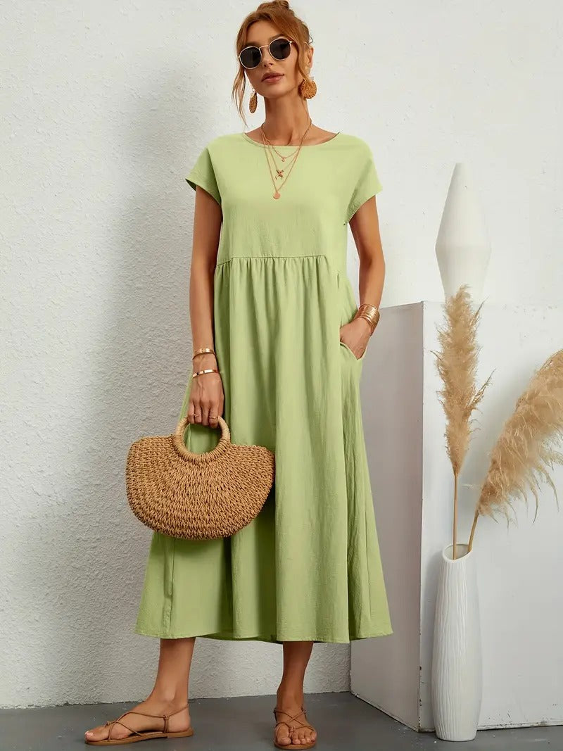 Vestido de verano sin mangas con bolso a juego - Perfecto para mujeres