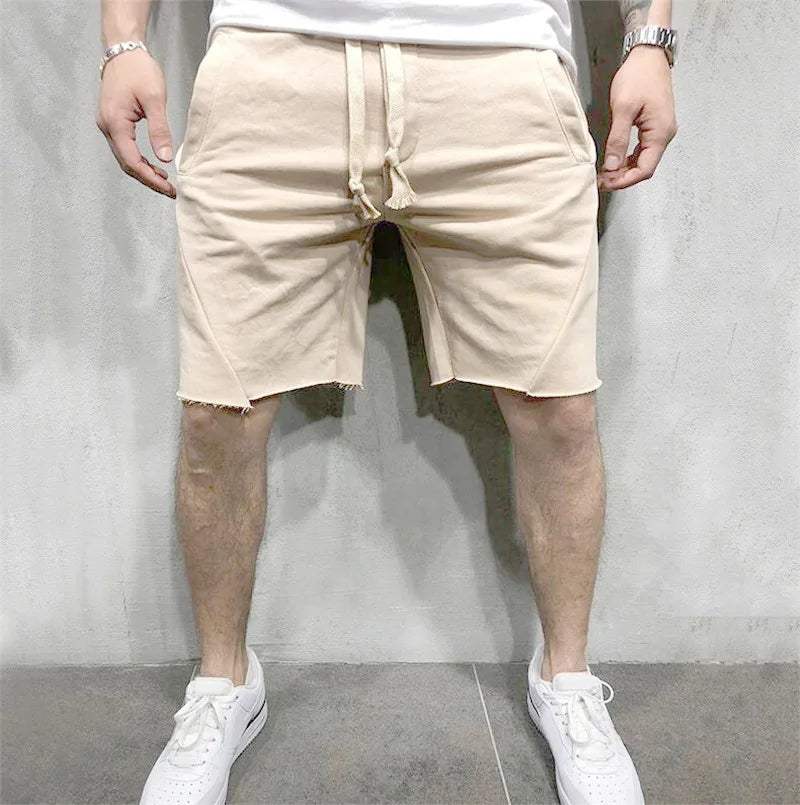 Shorts décontractés pour homme en coton doux - coupe confortable et longueur au genou avec poches