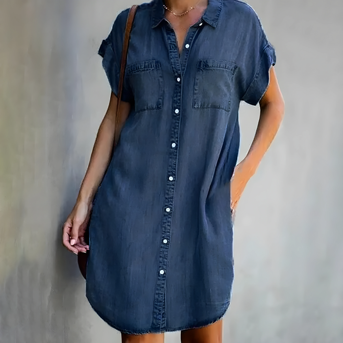 Chic Denim Midi Dress Regina pour un look intemporel et élégant
