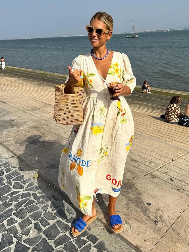 Robe d'été élégante à imprimé floral pour femmes