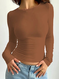 Top ajusté à manches longues pour femmes - Extensibilité parfaite pour une allure élégante