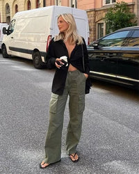 Pantalon cargo pour femmes - Pantalon décontracté ultraléger avec coupe droite décontractée pour une utilisation quotidienne confortable