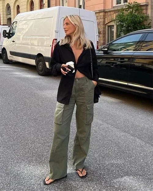 Pantalon cargo pour femmes - Pantalon décontracté ultraléger avec coupe droite décontractée pour une utilisation quotidienne confortable