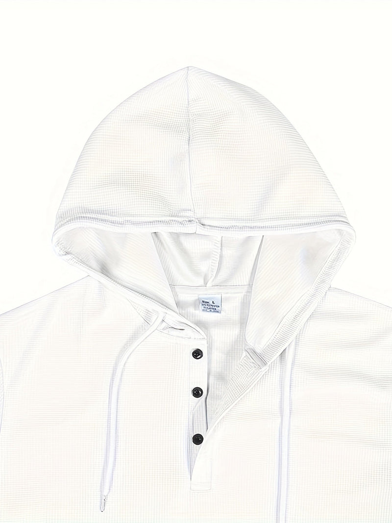 Ensemble de survêtement pour hommes - Hoodie à col boutonné - Mancherons côtelés - Pantalons de jogging avec cordon de serrage