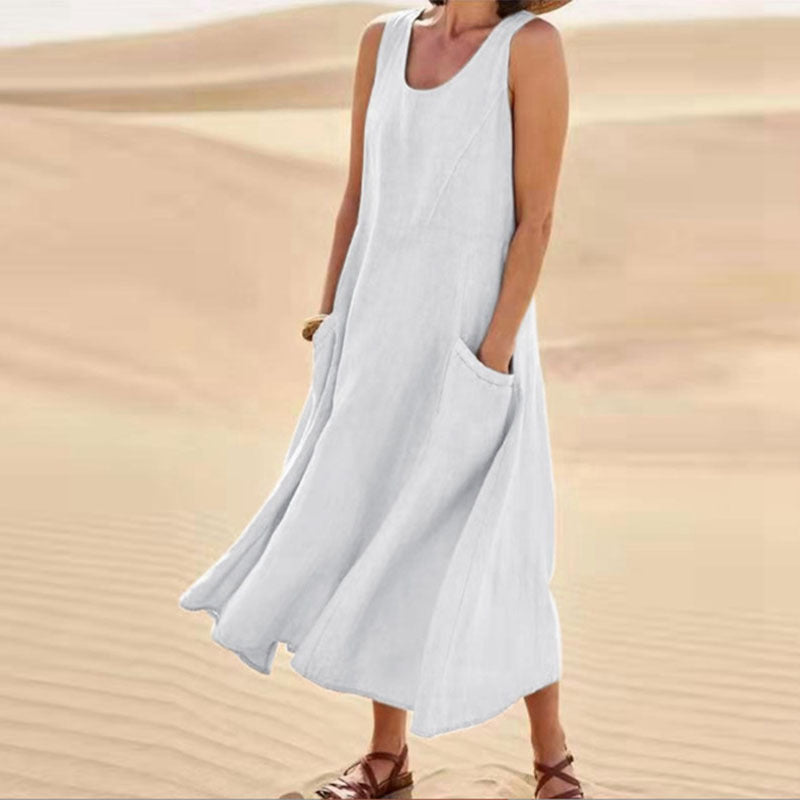 Chemisier féminin élégant sans manches et ample pour un look stylé