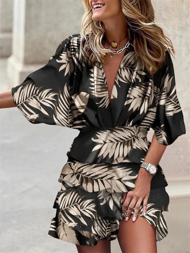 Robe d'été élégante à manches longues pour femmes - Design décontracté et fluide