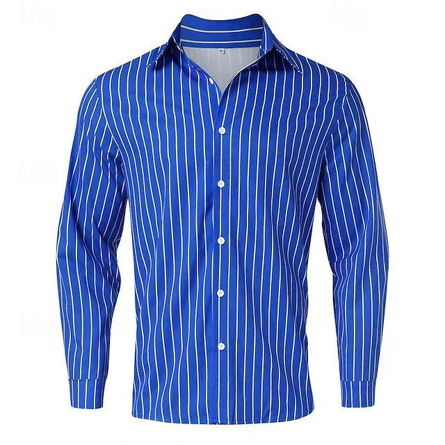 Camisoles Casual de l'homme à Maniche Lunghe con Bottoni Elegante e Comoda