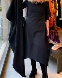 Robe élégante unie en polyester respirant pour un look sophistiqué