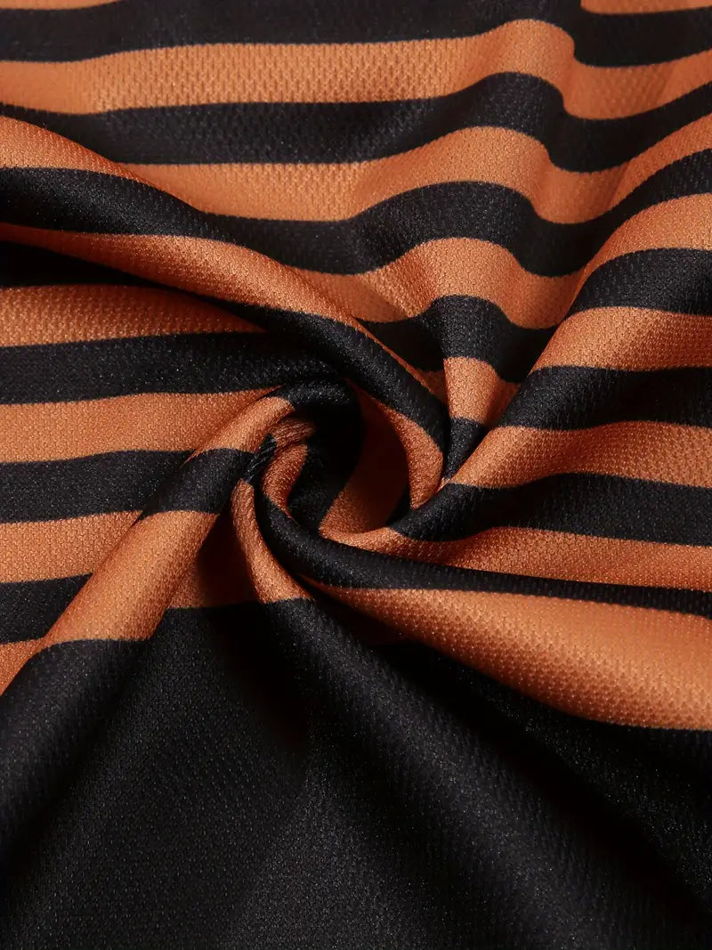 Camisa Polo Masculina - Ajuste Slim - Design Listrado - Manga Curta para Uso Casual