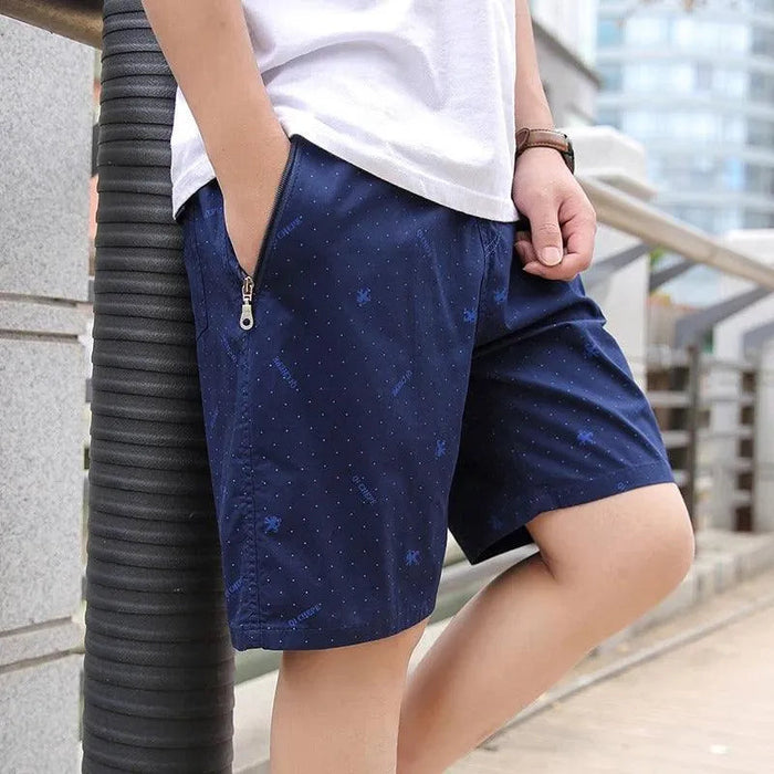 Short décontracté élégant pour hommes - Coton mélangé léger et respirant - Coupe décontractée confortable - Longueur au genou avec poche zippée sécurisée