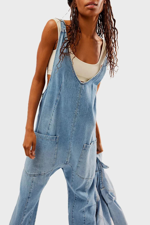 Salopette en jean pour femmes - coupe confortable avec de nombreuses poches pour un usage quotidien