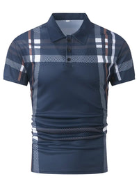 Polo à carreaux stylisé pour hommes - Slim Fit Short Sleeve Casual Classic
