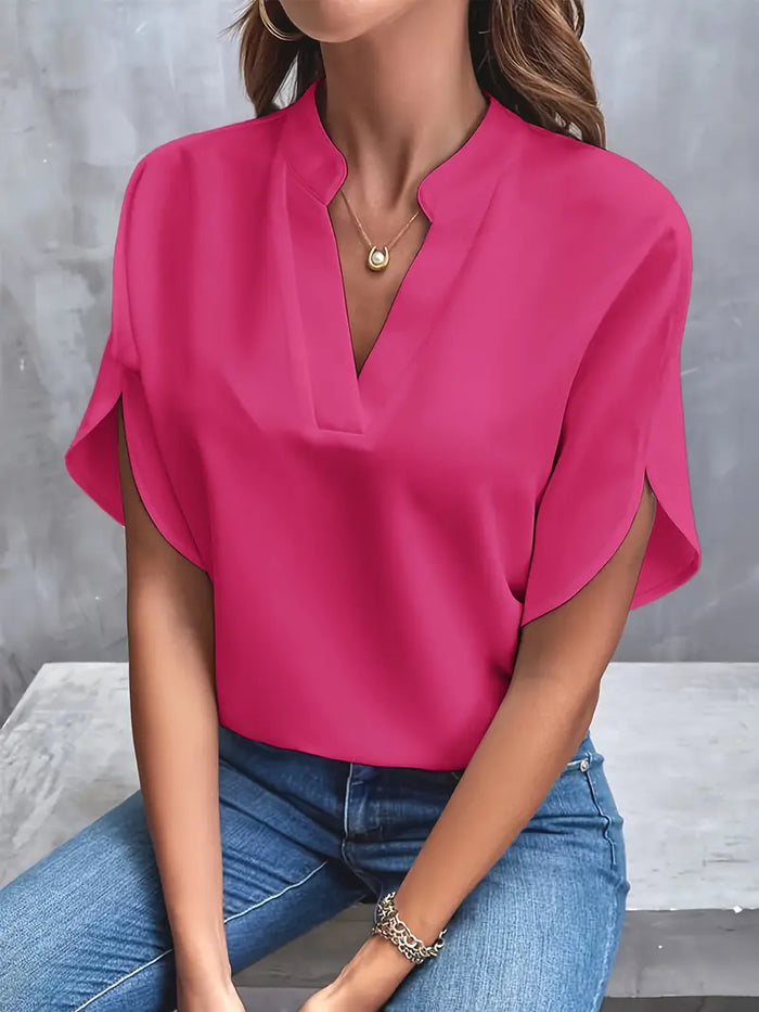 Chemisier à manches courtes pour femmes, chic et stylé, pour un look élégant