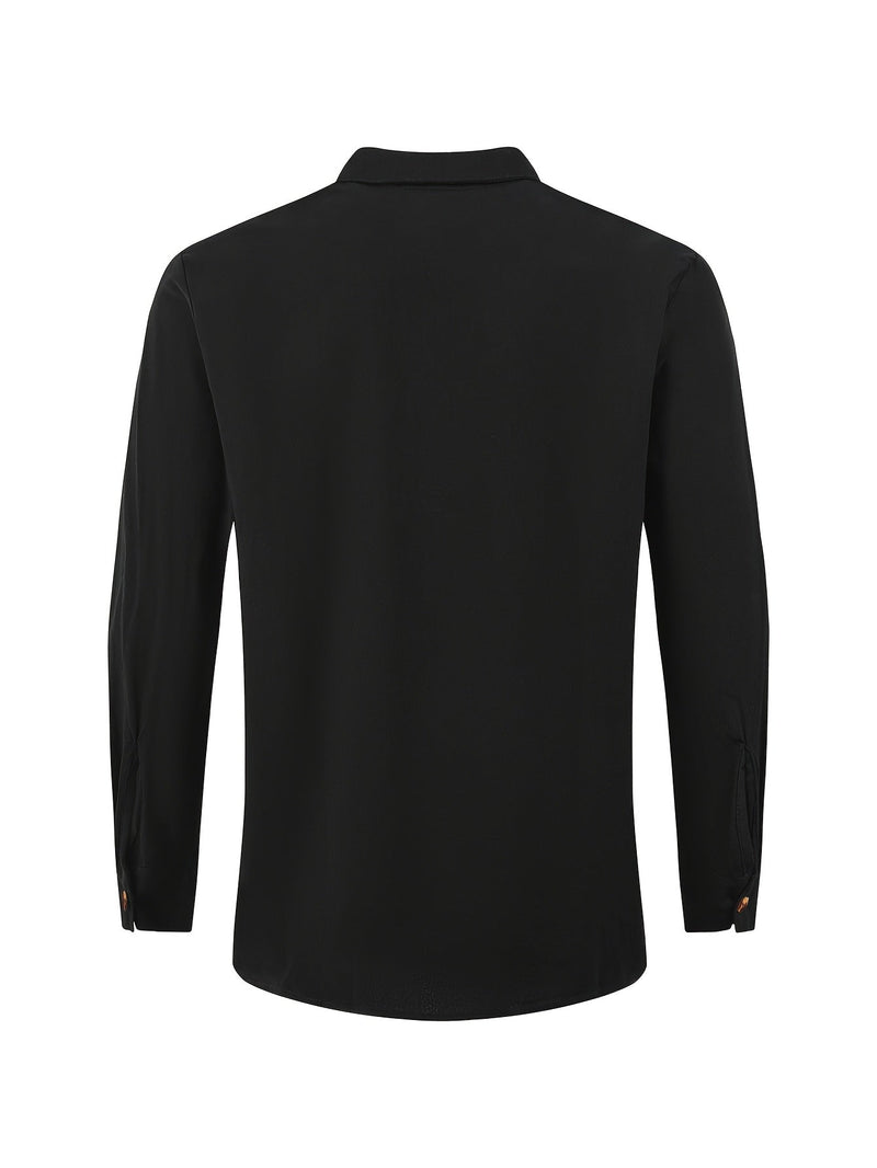 Ensemble de Plage pour Hommes - Chemise à Manches Longues à Boutons & Pantalons à Cordons - Coupe Décontractée