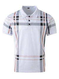 Polo à carreaux stylisé pour hommes - Slim Fit Short Sleeve Casual Classic