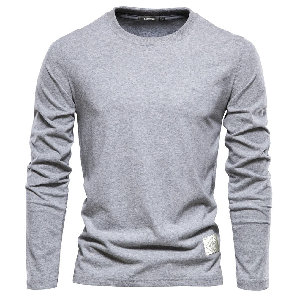 Camisa de manga larga de color sólido para hombre
