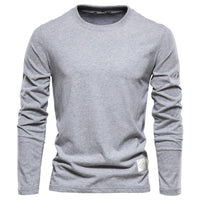 Camisa de manga larga de color sólido para hombre