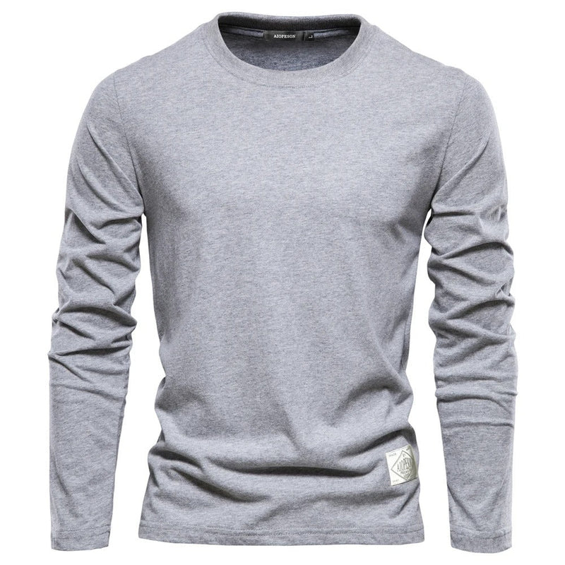 Camisa de manga larga de color sólido para hombre