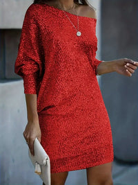 Robe de soirée élégante pour femmes avec paillettes contrastantes rayonnantes