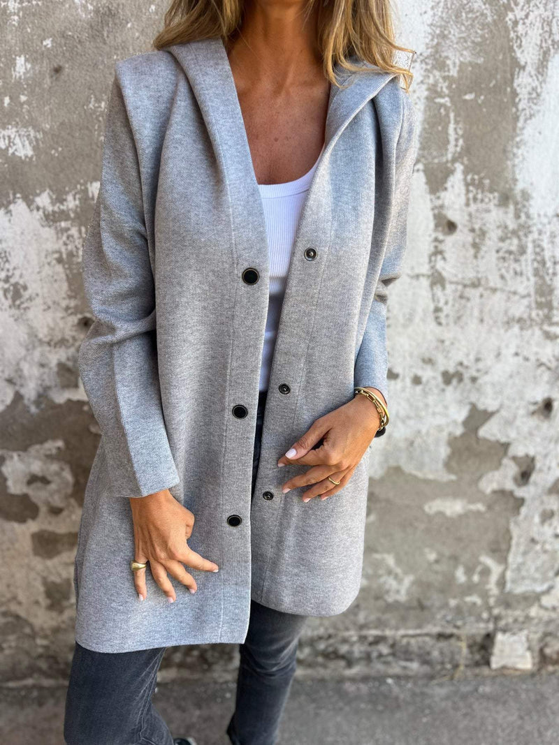 Élise™ Élégante Mantel à Boutons Simples