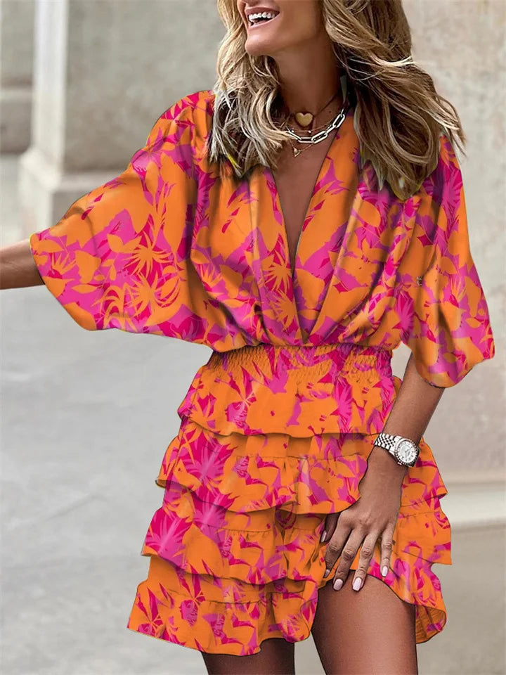 Robe d'été élégante à manches longues pour femmes - Design décontracté et fluide