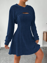 Robe pull-over côtelée avec découpe pour femmes