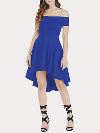 Robe longue asymétrique à épaules dénudées pour femmes