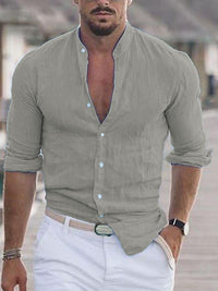 Chemise masculine décontractée - Boutonnière légère, respirante et élégante, pour un confort tout au long de la journée