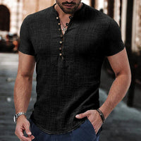 Chemise Henley décontractée pour hommes - manches courtes, coton léger et respirant avec patte de boutonnage élégante