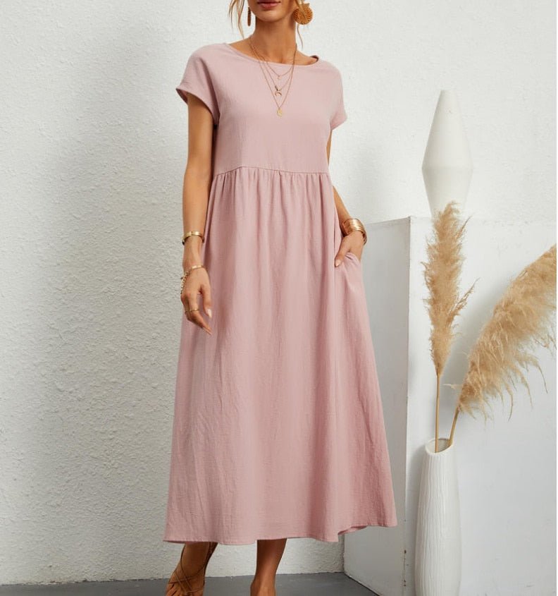 Vestido de verano ligero para mujer - Casual sin mangas hasta la rodilla